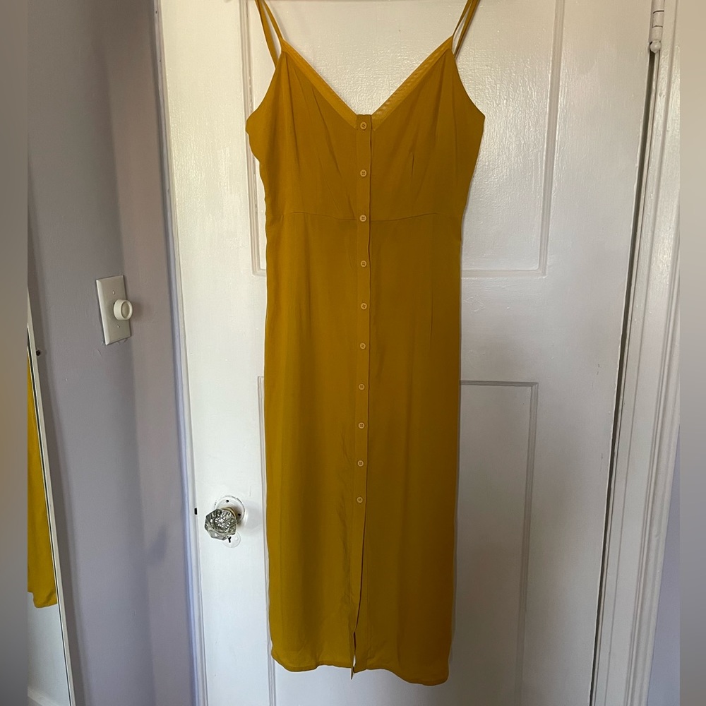 All row mustard colour midi dress - new condition